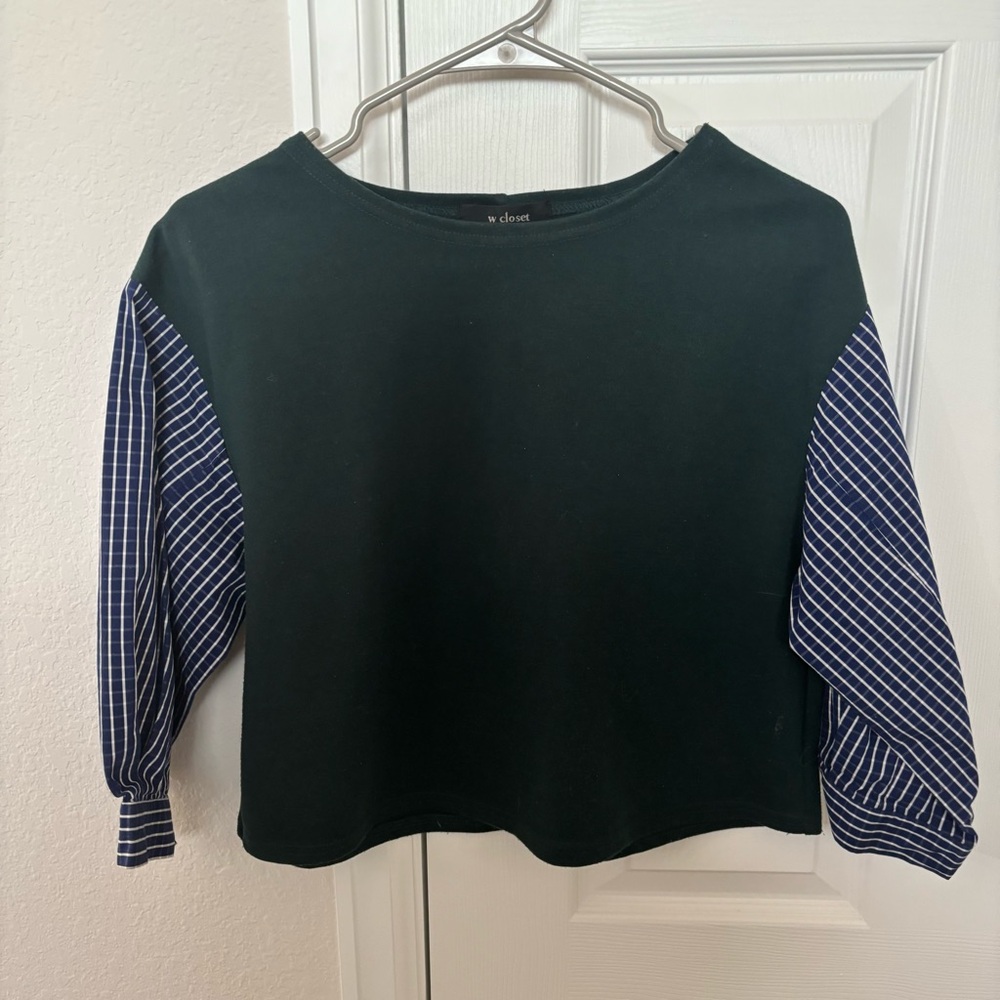Women Striped Patchwork 2 In 1 Knit Shirt Sweater, Fall Top Long Sleeve